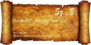 Szabó Bojána névjegykártya