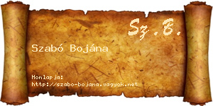 Szabó Bojána névjegykártya
